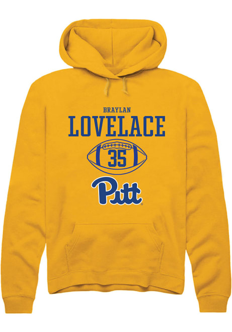 Braylan Lovelace Rally Mens Gold Pitt Panthers NIL Sport Icon Hooded Sweatshirt