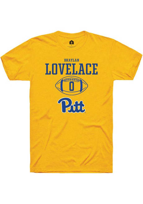 Braylan Lovelace Gold Pitt Panthers NIL Sport Icon Short Sleeve T Shirt