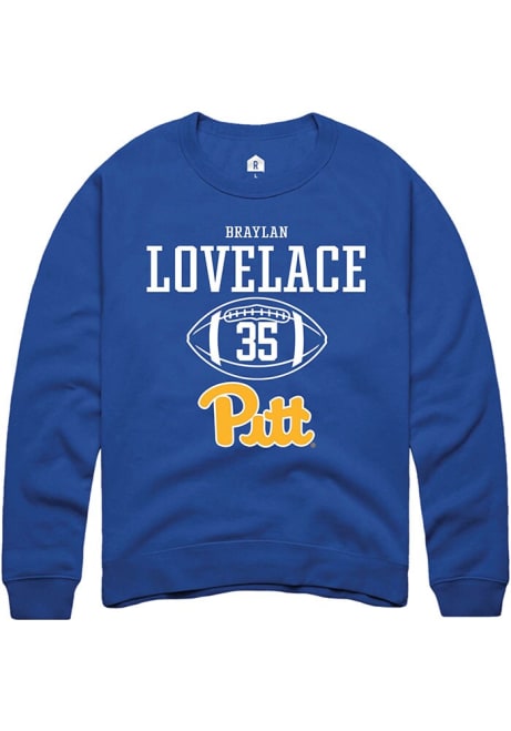 Braylan Lovelace Rally Mens Blue Pitt Panthers NIL Sport Icon Crew Sweatshirt