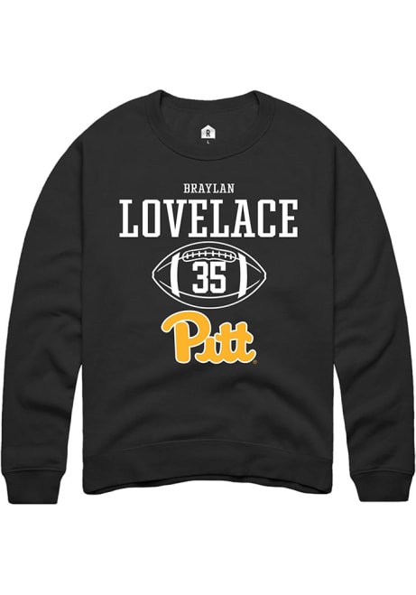 Braylan Lovelace Rally Mens Black Pitt Panthers NIL Sport Icon Crew Sweatshirt