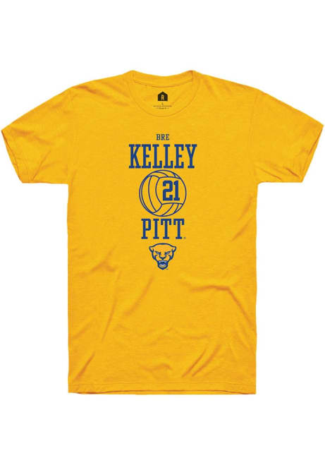 Bre Kelley Gold Pitt Panthers NIL Sport Icon Short Sleeve T Shirt