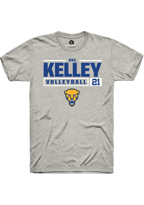 Bre Kelley Ash Pitt Panthers NIL Stacked Box Short Sleeve T Shirt