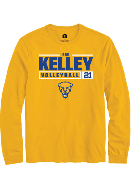 Bre Kelley Rally Mens Gold Pitt Panthers NIL Stacked Box Tee