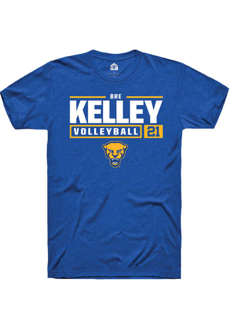 Bre Kelley Blue Pitt Panthers NIL Stacked Box Short Sleeve T Shirt