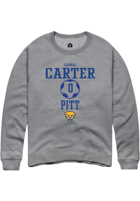 Cabral Carter Rally Mens Graphite Pitt Panthers NIL Sport Icon Crew Sweatshirt