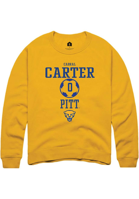 Cabral Carter Rally Mens Gold Pitt Panthers NIL Sport Icon Crew Sweatshirt