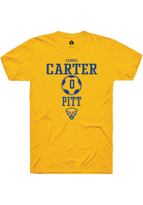 Cabral Carter Gold Pitt Panthers NIL Sport Icon Short Sleeve T Shirt