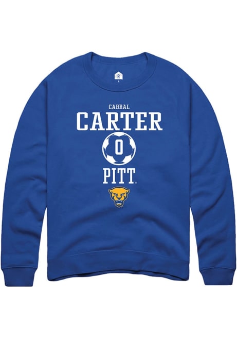 Cabral Carter Rally Mens Blue Pitt Panthers NIL Sport Icon Crew Sweatshirt