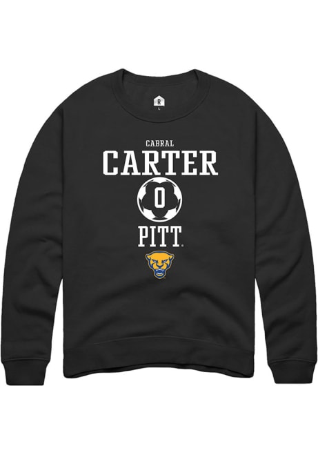 Cabral Carter Rally Mens Black Pitt Panthers NIL Sport Icon Crew Sweatshirt