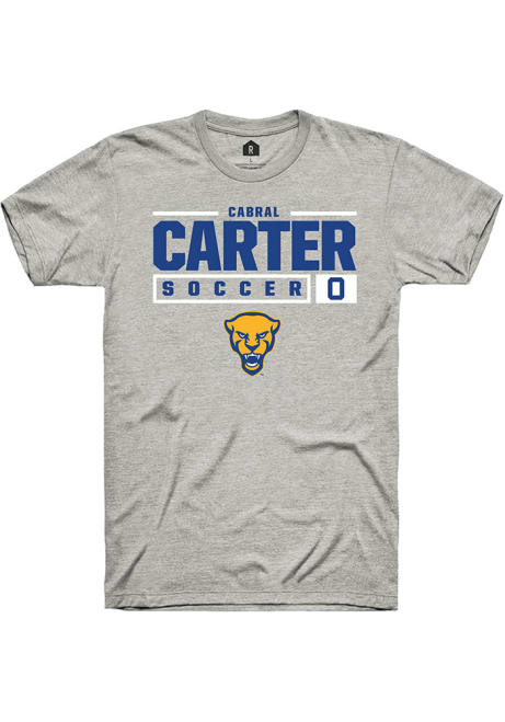 Cabral Carter Ash Pitt Panthers NIL Stacked Box Short Sleeve T Shirt