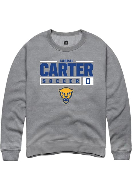 Cabral Carter Rally Mens Graphite Pitt Panthers NIL Stacked Box Crew Sweatshirt