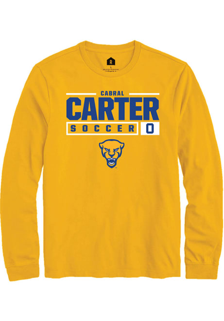 Cabral Carter Rally Mens Gold Pitt Panthers NIL Stacked Box Tee