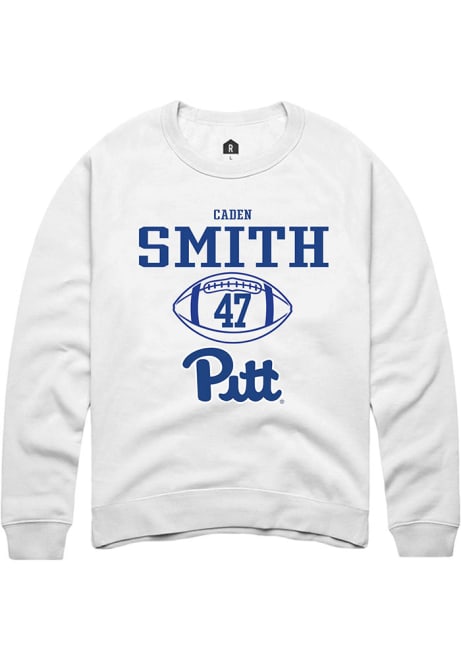 Caden Smith Rally Mens White Pitt Panthers NIL Sport Icon Crew Sweatshirt