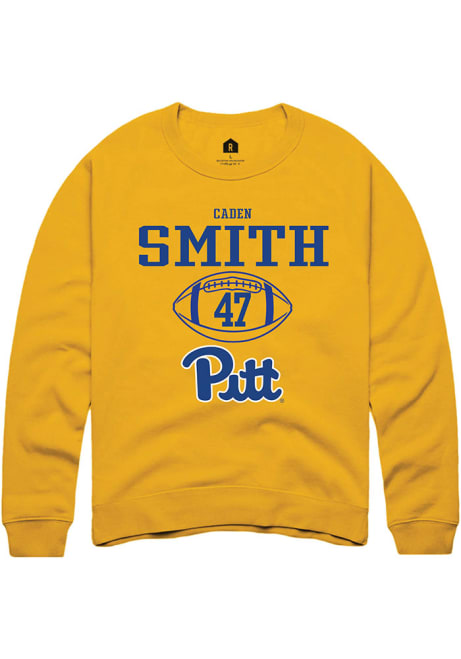 Caden Smith Rally Mens Gold Pitt Panthers NIL Sport Icon Crew Sweatshirt