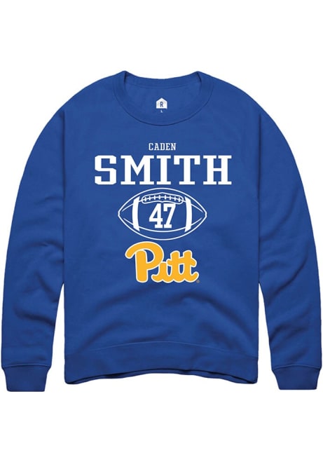 Caden Smith Rally Mens Blue Pitt Panthers NIL Sport Icon Crew Sweatshirt