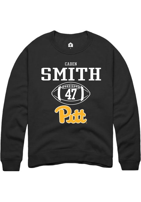 Caden Smith Rally Mens Black Pitt Panthers NIL Sport Icon Crew Sweatshirt