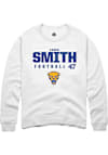 Main image for Caden Smith Rally Mens White Pitt Panthers NIL Stacked Box Crew Sweatshirt