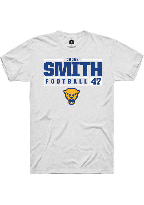 Caden Smith White Pitt Panthers NIL Stacked Box Short Sleeve T Shirt