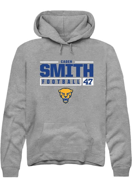 Caden Smith Rally Mens Graphite Pitt Panthers NIL Stacked Box Hooded Sweatshirt