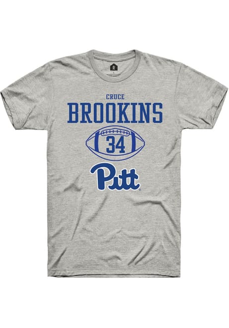 Cruce Brookins Ash Pitt Panthers NIL Sport Icon Short Sleeve T Shirt