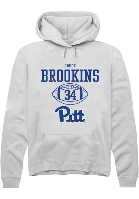 Cruce Brookins Rally Mens White Pitt Panthers NIL Sport Icon Hooded Sweatshirt