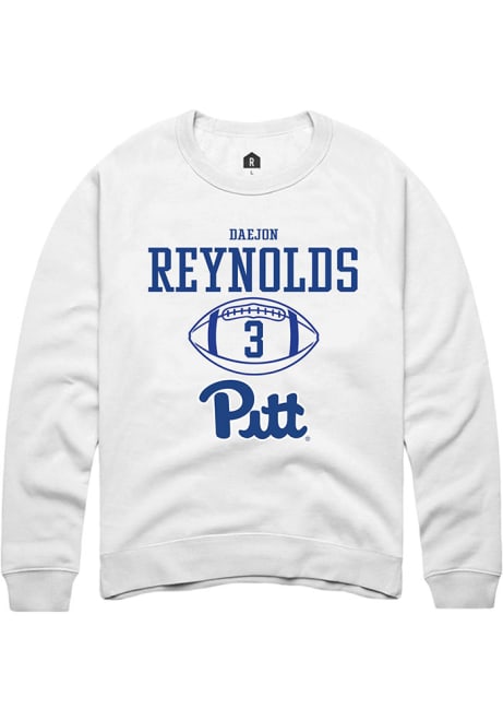 Daejon Reynolds Rally Mens White Pitt Panthers NIL Sport Icon Crew Sweatshirt