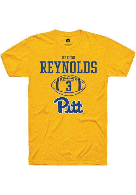 Daejon Reynolds Gold Pitt Panthers NIL Sport Icon Short Sleeve T Shirt