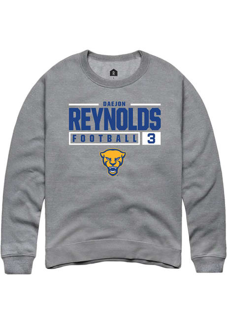 Daejon Reynolds Rally Mens Graphite Pitt Panthers NIL Stacked Box Crew Sweatshirt