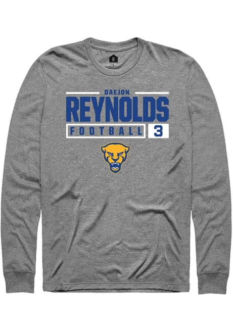 Daejon Reynolds Rally Mens Graphite Pitt Panthers NIL Stacked Box Tee