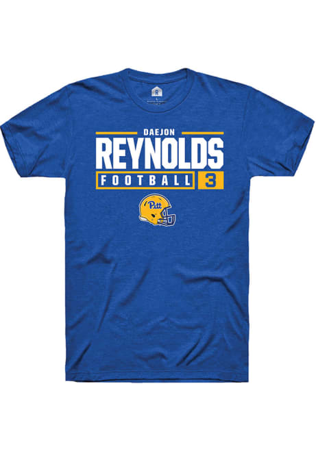 Daejon Reynolds Blue Pitt Panthers NIL Stacked Box Short Sleeve T Shirt