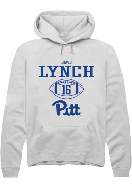 David Lynch Rally Mens White Pitt Panthers NIL Sport Icon Hooded Sweatshirt