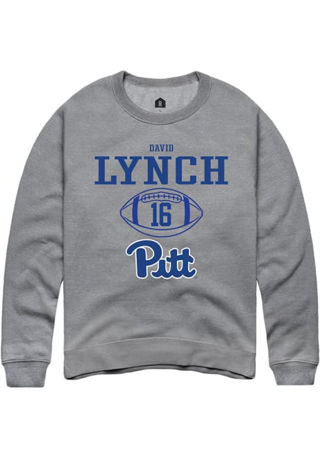 David Lynch Rally Mens Graphite Pitt Panthers NIL Sport Icon Crew Sweatshirt