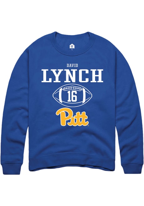 David Lynch Rally Mens Blue Pitt Panthers NIL Sport Icon Crew Sweatshirt