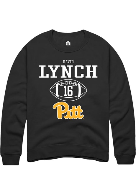 David Lynch Rally Mens Black Pitt Panthers NIL Sport Icon Crew Sweatshirt