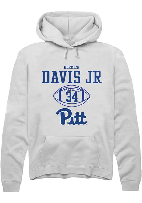 Derrick Davis Jr Rally Mens White Pitt Panthers NIL Sport Icon Hooded Sweatshirt