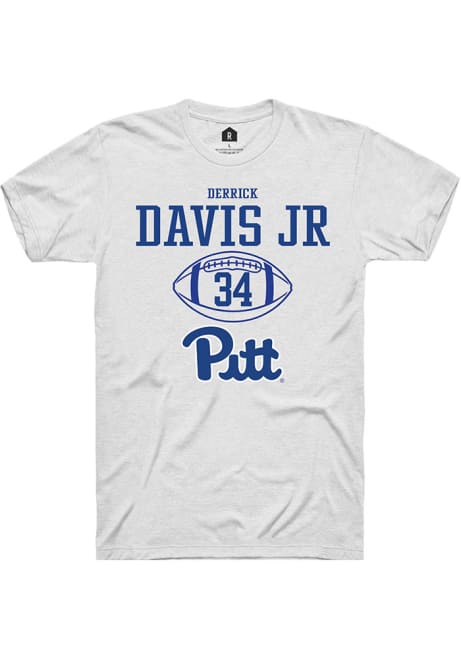 Derrick Davis Jr White Pitt Panthers NIL Sport Icon Short Sleeve T Shirt