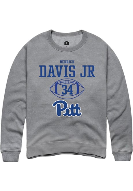 Derrick Davis Jr Rally Mens Graphite Pitt Panthers NIL Sport Icon Crew Sweatshirt