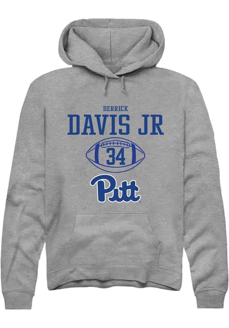 Derrick Davis Jr Rally Mens Graphite Pitt Panthers NIL Sport Icon Hooded Sweatshirt