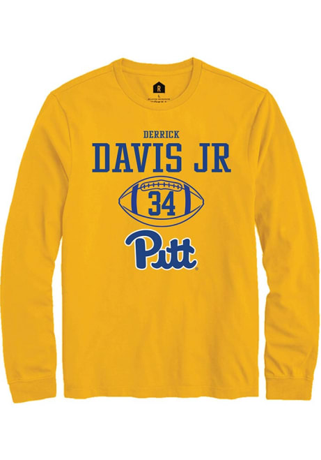 Derrick Davis Jr Rally Mens Gold Pitt Panthers NIL Sport Icon Tee