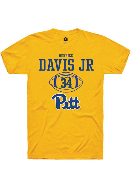 Derrick Davis Jr Gold Pitt Panthers NIL Sport Icon Short Sleeve T Shirt