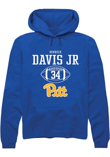 Derrick Davis Jr Rally Mens Blue Pitt Panthers NIL Sport Icon Hooded Sweatshirt