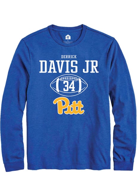 Derrick Davis Jr Rally Mens Blue Pitt Panthers NIL Sport Icon Tee