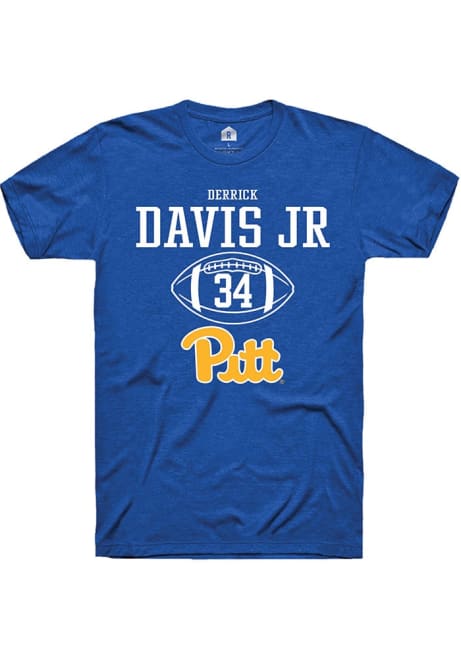 Derrick Davis Jr Blue Pitt Panthers NIL Sport Icon Short Sleeve T Shirt