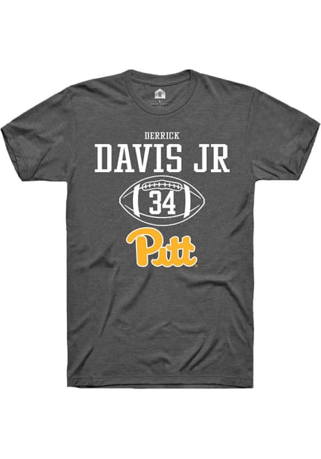 Derrick Davis Jr Dark Grey Pitt Panthers NIL Sport Icon Short Sleeve T Shirt