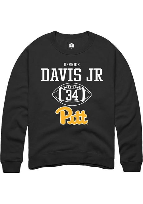 Derrick Davis Jr Rally Mens Black Pitt Panthers NIL Sport Icon Crew Sweatshirt