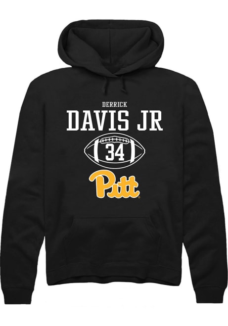 Derrick Davis Jr Rally Mens Black Pitt Panthers NIL Sport Icon Hooded Sweatshirt