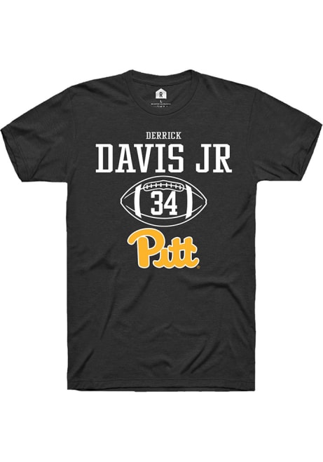 Derrick Davis Jr Black Pitt Panthers NIL Sport Icon Short Sleeve T Shirt