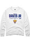 Main image for Derrick Davis Jr Rally Mens White Pitt Panthers NIL Stacked Box Crew Sweatshirt