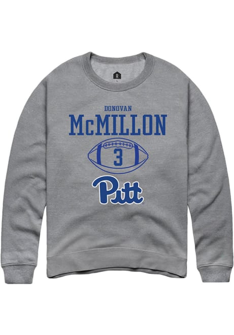 Donovan McMillon Rally Mens Graphite Pitt Panthers NIL Sport Icon Crew Sweatshirt