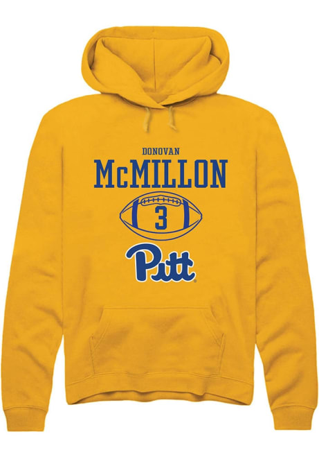 Donovan McMillon Rally Mens Gold Pitt Panthers NIL Sport Icon Hooded Sweatshirt